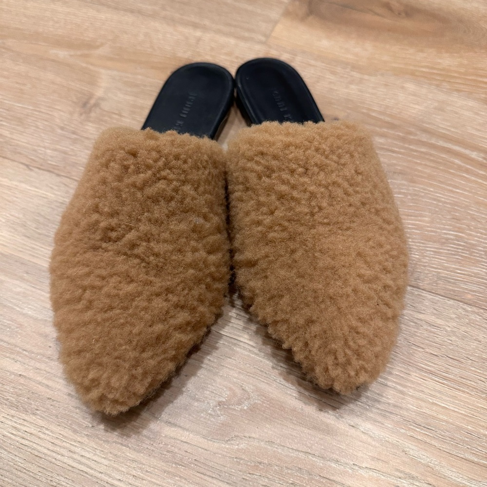 Jenni Kayne Brown Shearling Mules